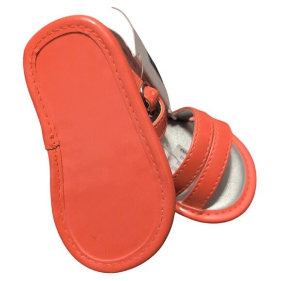 Janie and Jack Baby Crib Shoes Espadrille Red Orange White Striped NWT - Picture 2 of 2